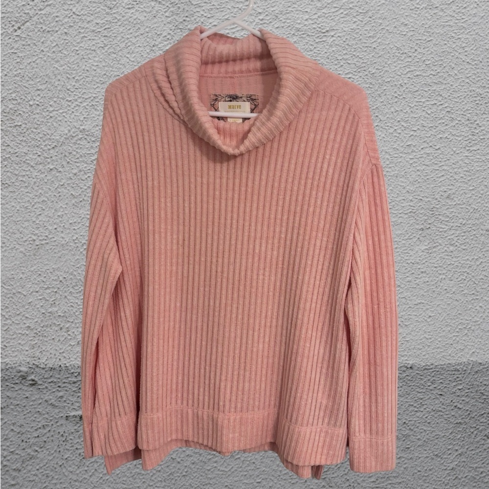 Maeve Soft Pink Cowl Neck Sweater